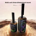 Karaoke Speaker System KP-8008/8009 Wireless Bluetooth Speaker – 120W High Power, Dual Microphones for Karaoke, Portable Audio System for Outdoor Use and Home Parties