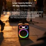 Karaoke Speaker System KP-8008/8009 Wireless Bluetooth Speaker – 120W High Power, Dual Microphones for Karaoke, Portable Audio System for Outdoor Use and Home Parties