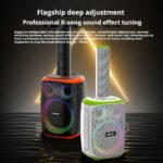 Karaoke Speaker System KP-8008/8009 Wireless Bluetooth Speaker – 120W High Power, Dual Microphones for Karaoke, Portable Audio System for Outdoor Use and Home Parties