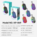 Portable Outdoor Bluetooth Speaker KP-849 Portable Wireless Bluetooth Speaker – Home, Outdoor, Waterproof, Car-Compatible; Hi-Fi Sound with Deep Bass
