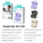 TWS Earbuds KP-218 Wireless in-ear Bluetooth earbuds