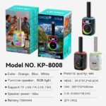 Karaoke Speaker System KP-8008/8009 Wireless Bluetooth Speaker – 120W High Power, Dual Microphones for Karaoke, Portable Audio System for Outdoor Use and Home Parties